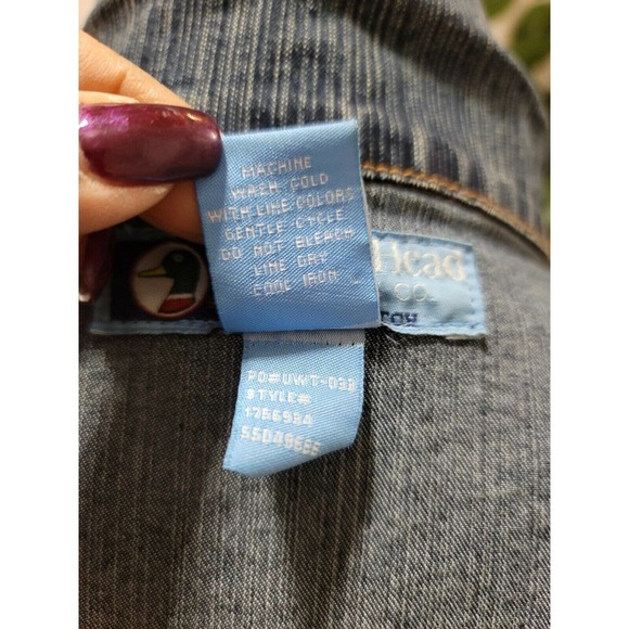 Duck Head Women's Blue Denim Cotton Long Sleeve Buttons Style Stretch Jacket L - Picture 8 of 11